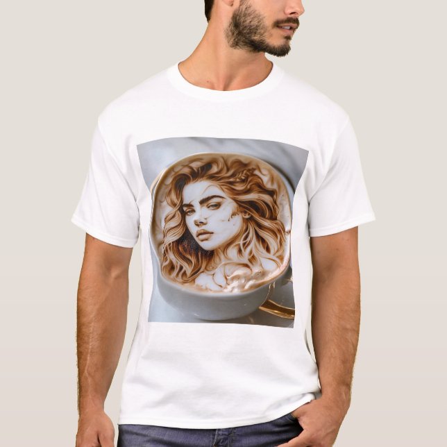 Camiseta Bella mujer arte latte (Anverso)