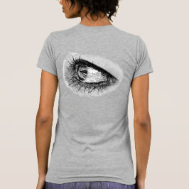 Camiseta Bella mujer dibujada a mano Lápiz de ojos