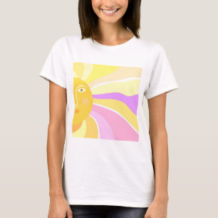 Camiseta bella pintura abstracta del sol
