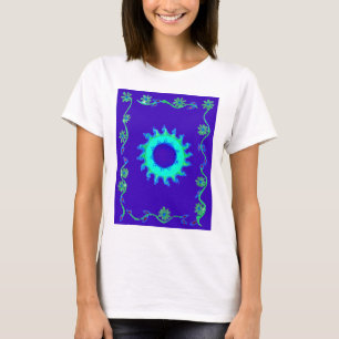 Camiseta Bella pintura de aceite de arte floral azul irland