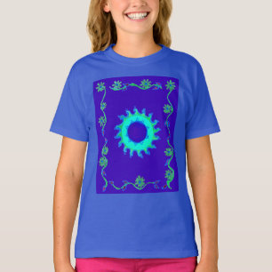 Camiseta Bella pintura de aceite de arte floral azul irland