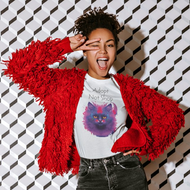 Camiseta Bella pintura de gato colorida (Subido por el creador)