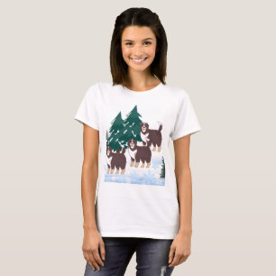 Camiseta Bellas árticas marrones en rocas de invierno de ni
