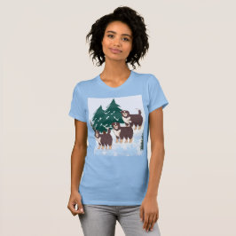 Camiseta Bellas árticas marrones en rocas de invierno de ni