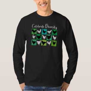 Camiseta Bellas gallinas muchas diferentes razas de pollo F