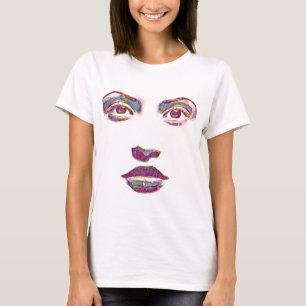 Camiseta bellas mujeres abstractas enfrentan arte de bellez