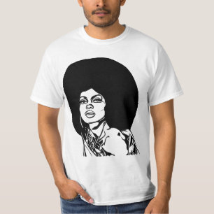 Camiseta bellas mujeres africanas negras enfrentan el pop a