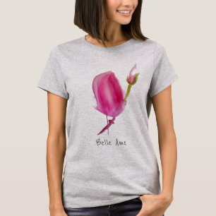 Camiseta Belle Ame Hermoso lema con flor rosa