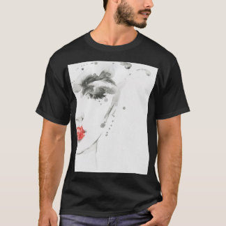 Camiseta Belleza acuarela: Ilustracion retrato femenino