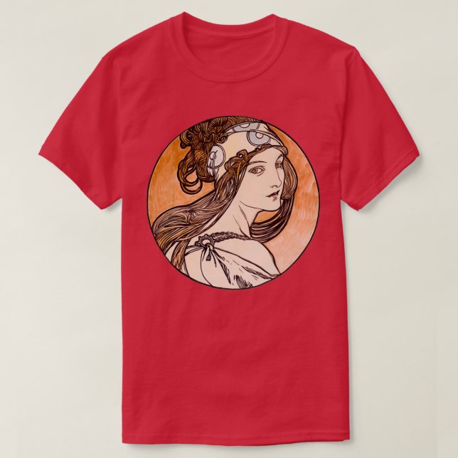 Camiseta Belleza Art Nouveau de vidrio manchado (Diseño del anverso)