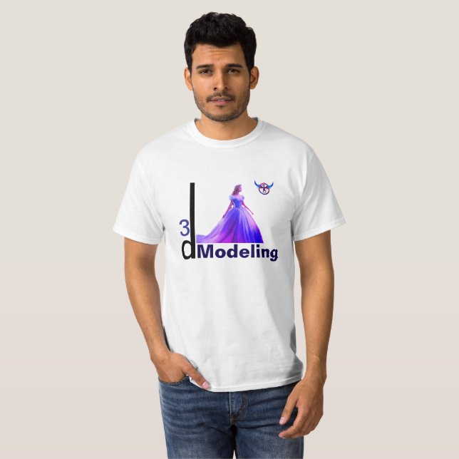 Camiseta Belleza Cenicienta Modelo 3D = (Anverso completo)