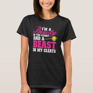 Camiseta Belleza Chica De Softball En La Calle Y Bestia En