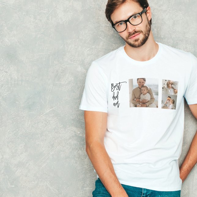 Camiseta Belleza Collage Foto Mejor Regalo De Papá Nunca (Subido por el creador)