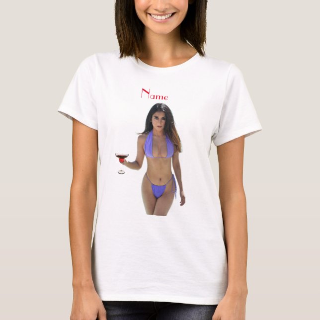 Camiseta Belleza de bikini de pelo negro Thunder_Cove (Anverso)
