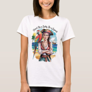 Camiseta Belleza De Bucanero Pirata Femenino En El Cubierta