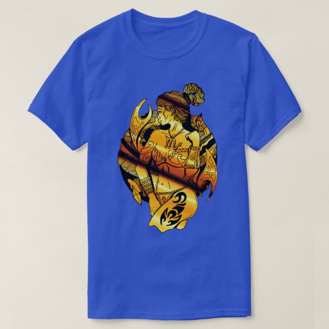 Camiseta Belleza de escorpión dorada (Diseño del anverso)