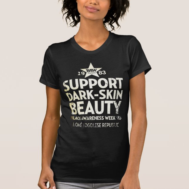 Camiseta Belleza de la Oscuro-Piel de la ayuda (Anverso)