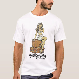 Camiseta Belleza de Viaje Retro – Estilo Pin-Up de Flamenco