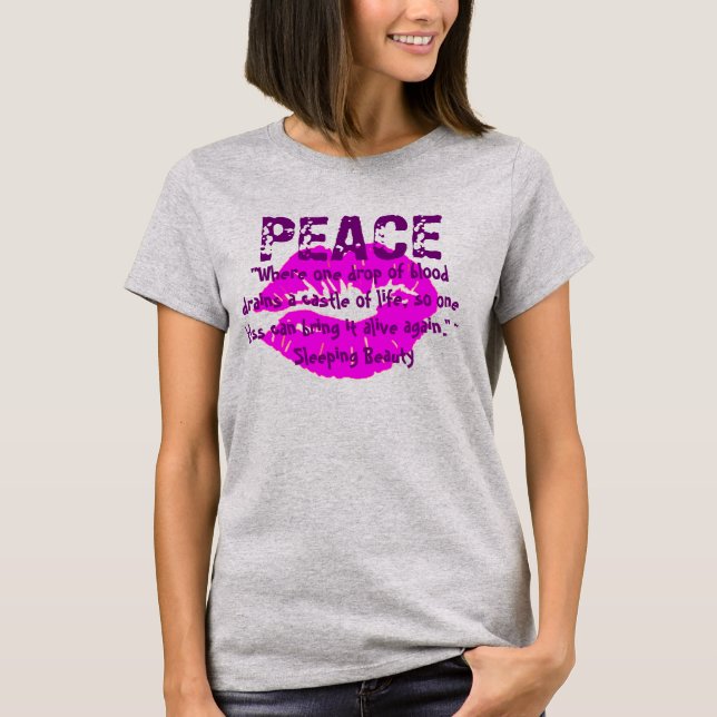 Camiseta Belleza durmiente por la paz - (Anverso)