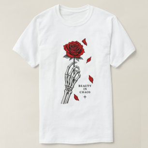 Camiseta Belleza en el Arte de Rosa Gótica del Caos
