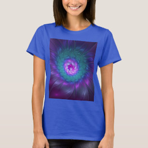 Camiseta Belleza floral abstracta arte fractal colorido Flo