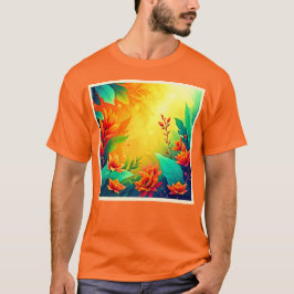 Camiseta Belleza floral vibrante abstracta