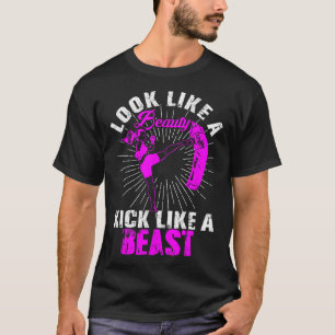 Camiseta Belleza Kickboxing Bestia Kickboxer Chica Luchador