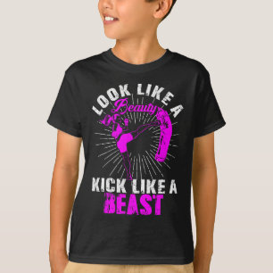 Camiseta Belleza Kickboxing Bestia Kickboxer Chica Luchador