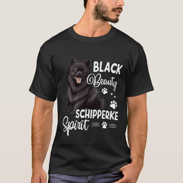 Camiseta Belleza Negra Perro Espíritu Schipperke (Anverso)