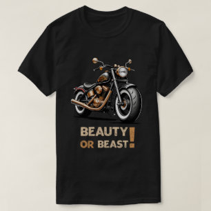 Camiseta belleza o bestia de motocicleta
