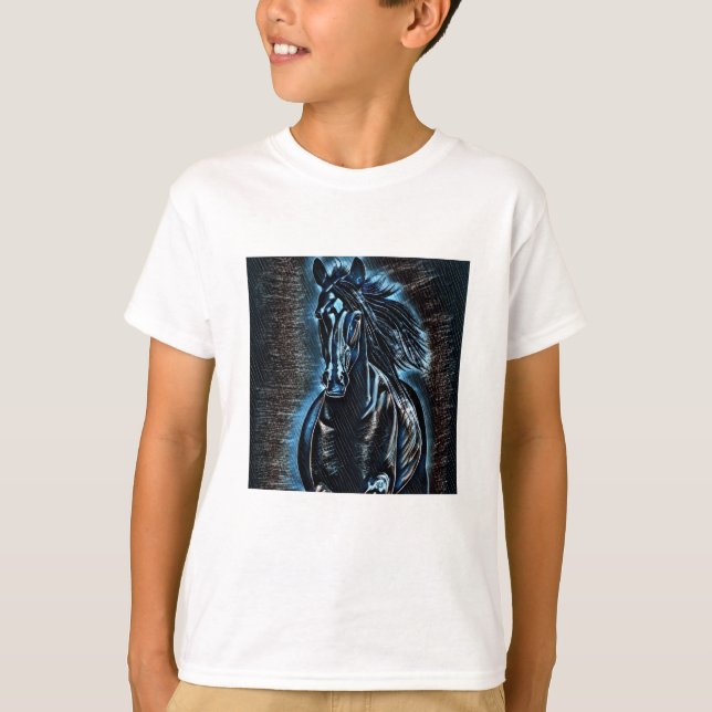 Camiseta Belleza Occidental Wild Mustang Blue Tones (Anverso)