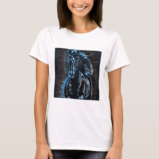 Camiseta Belleza Occidental Wild Mustang Blue Tones (Anverso)