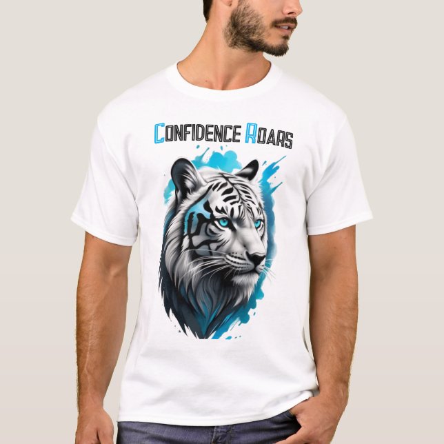 Camiseta Belleza primal: ojos azules de un tigre blanco (Anverso)