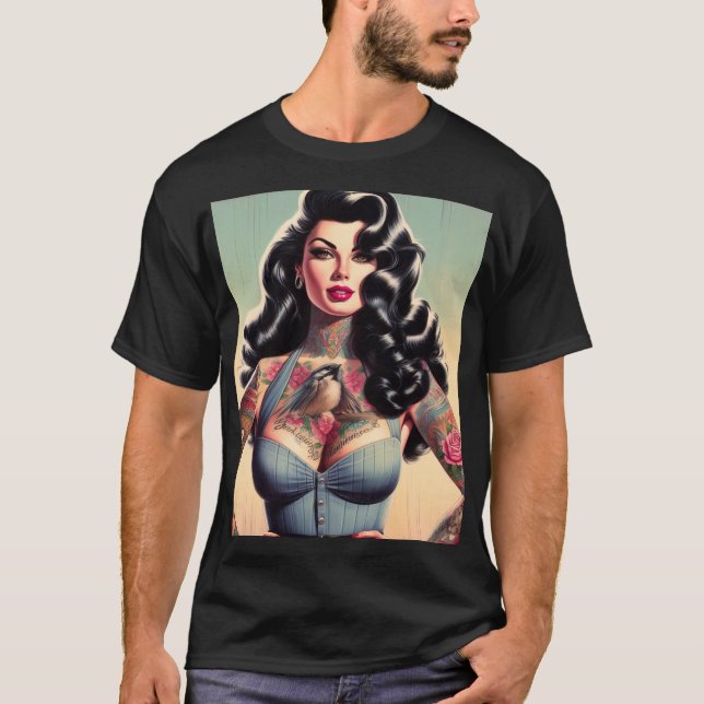 Camiseta Belleza retro Tattooed Pin up (Anverso)