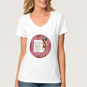 Camiseta Belleza vintage Beber vino divertido