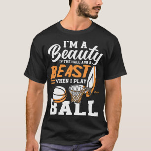 Camiseta Belleza Y Bestia Al Jugar Al Baloncesto Divertido 