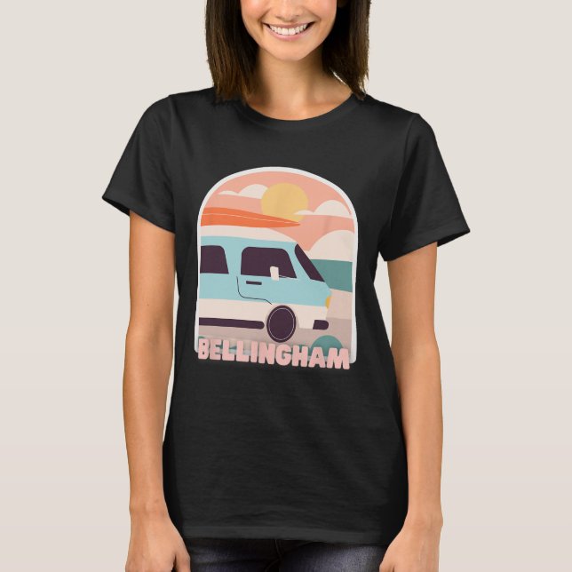Camiseta Bellingham Beach Retro Pastel Colors Sun And Surfi (Anverso)