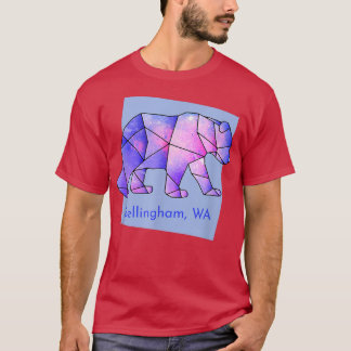 Camiseta Bellingham WA Galaxy Bear Resumen Ani geométrico