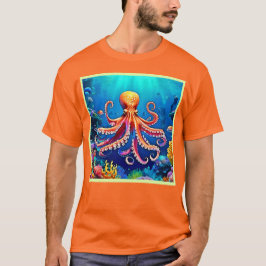 Camiseta Bello arte de pulpos subacuáticos
