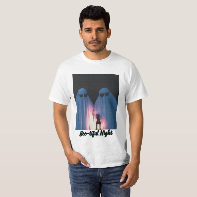 Camiseta Bello fantasma nocturno Halloween T-Shirt (Anverso completo)