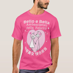 Camiseta bello y feliz pareja de niños Lang italiano chino