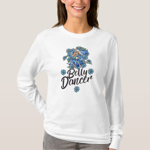 Camiseta Belly Bailarina Azul Floral Belleza