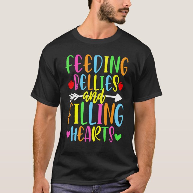 Camiseta Belly De Alimentos Y Corazones Lactancia Cafe Lady (Anverso)