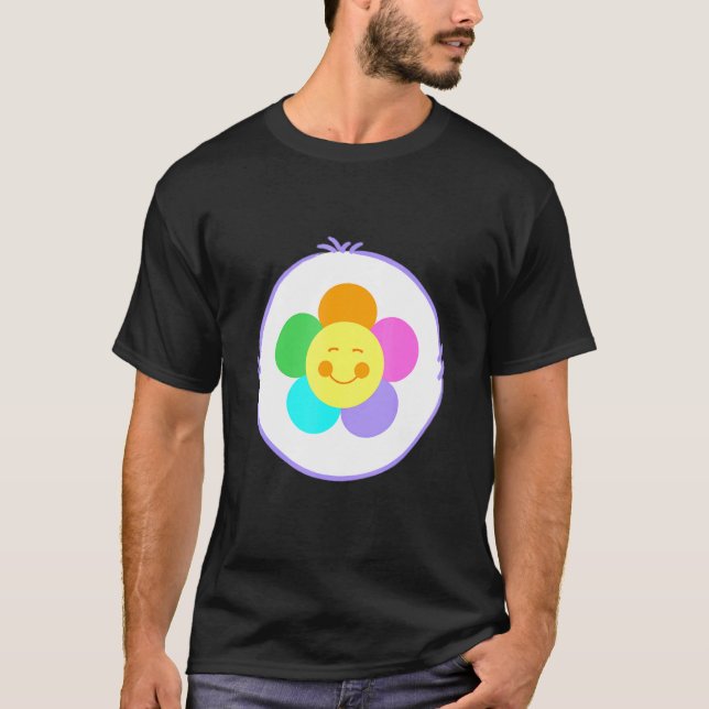 Camiseta Belly de flores de oso púrpura de cuidado Hallowee (Anverso)