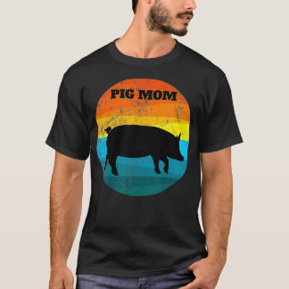 Camiseta Belly de la cacerola Cute PIG MOM Vintage Pig Aman