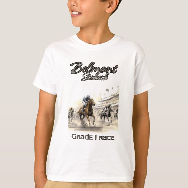 Camiseta Belmont Stake, carreras de caballos, sketch (Anverso)