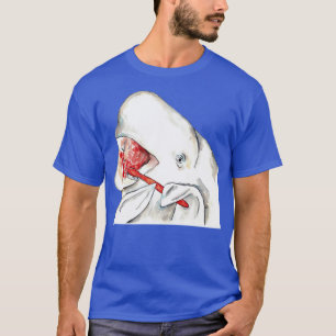 Camiseta Beluga halal cepillado dientes baño acuarela