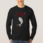 Camiseta Beluga Whale Merry Christmas Winter Animals Whales<br><div class="desc">The beluga whale on Christmas with fairy lights. Funny animals with gifts and snow for the holidays. Also funny for Christmas in July. Belugas are cute animals and perfect for Christmas.</div>