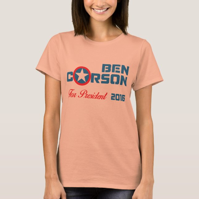 Camiseta Ben Carson Para Presidente 2016 (Anverso)