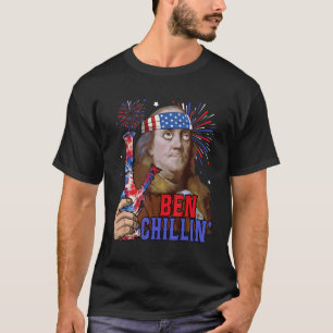 Camiseta Ben Chillin Stoner Ben Franklin Merica 4 De Julio